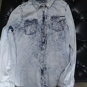 Buttondown blue jean top